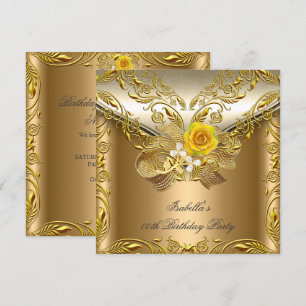 Elegante Elite Bronze Gold Rose Geburtstagsfeier Einladung