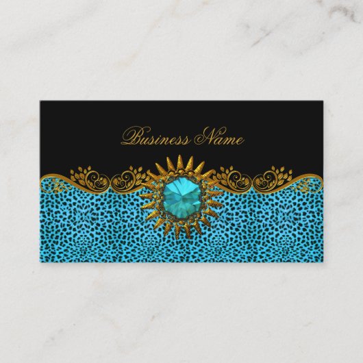 Elegante Elite Classy Aquamarin Blue Black Visitenkarte (Vorderseite)