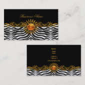 Elegante Elite Classy Black Gold Zebra Visitenkarte (Vorne/Hinten)