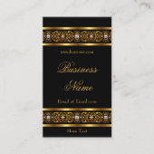 Elegante Elite Gold Trim Black Diamond Jewel 2 Visitenkarte (Vorderseite)