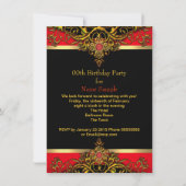 Elegante Elite Regal Red Gold Black Birthday 2 Einladung (Rückseite)