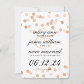 Elegante Elopement Imitate Kupferfolie Glitzer Lig Ankündigung (Vorderseite)
