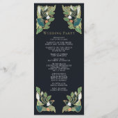 Elegante Elster Art Nouveau Hochzeitsprogramm Programm (Rückseite)