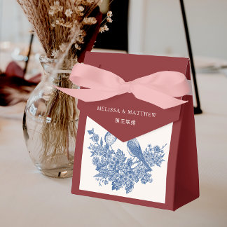 Elegante Elster Blumen Doppel-Xi Chinesische Hochz Geschenkschachtel