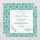 ELEGANTE EMBOSS DRUCKDRUCK GRÜNE WEDD EINLADUNG (Vorne/Hinten)