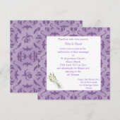 ELEGANTE EMBOSS SIEHEN LILA WEDD-EINLADUNG AUS EINLADUNG (Vorne/Hinten)