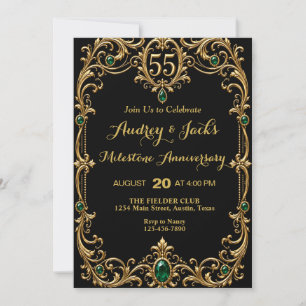 Elegante Emerald 55. Hochzeitsjubiläum Einladung