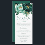 Elegante Emerald and Gold Florals Wedding Menu Car Einladung<br><div class="desc">Elegante Emerald and Gold Florals Wedding Menu Card. Verfügbar in digitaler Form und gedruckt. Schöne Blume grenzen an die Spitze,  mit einem eleganten Menu-Skript und leicht zu personalisieren die Erholung des Textes auf Ihre Bedürfnisse.</div>