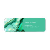 Elegante Emerald Aquamarin Marble Watercolor Weddi (Vorne)