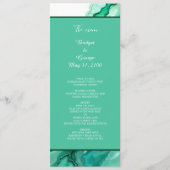 Elegante Emerald Aquamarin Marble Watercolor Weddi Programm (Vorderseite)