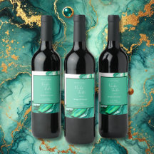 Elegante Emerald Aquamarin Marble Watercolor Weddi