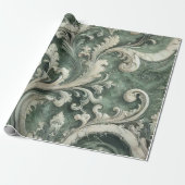 Elegante Emerald Baroque Geschenkpapier (Ungerollt)