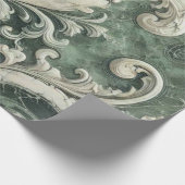 Elegante Emerald Baroque Geschenkpapier (Ecke)