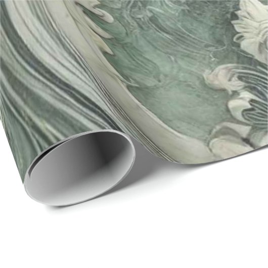 Elegante Emerald Baroque Geschenkpapier (Rolleneckpunkt)