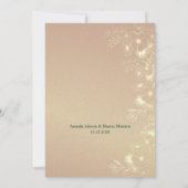 Elegante Emerald Gold Floral Wedding Einladung (Rückseite)