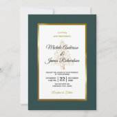 Elegante Emerald Gold Winterferien Hochzeit Einladung (Vorderseite)