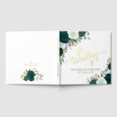Elegante Emerald Green Boho Rose Hochzeit Gästebuch (Voll)