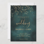 Elegante Emerald Green Botanical Design Wedding Einladung (Vorderseite)