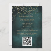 Elegante Emerald Green Botanical Design Wedding Einladung (Rückseite)