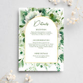 Elegante Emerald Green Floral Botanical Wedding Begleitkarte