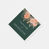 Elegante Emerald Green Floral Hochzeit im Herbst W Serviette (Ecke)