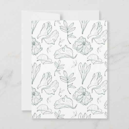 Elegante Emerald Green Floral Wedding Probe Einladung (Rückseite)