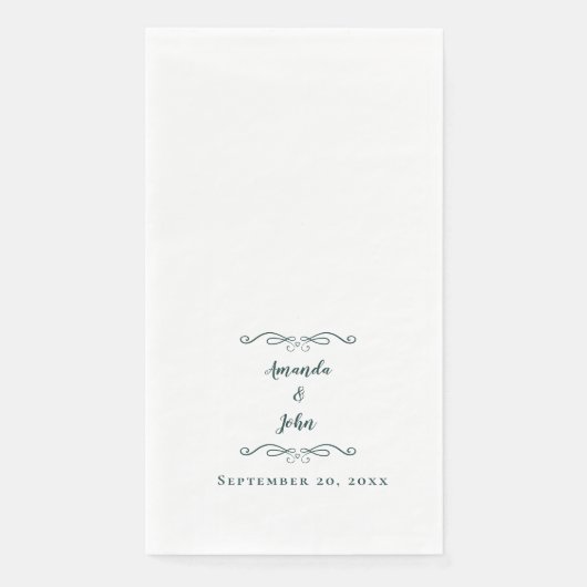 Elegante Emerald Green Formal Wedding Reception Serviette (Vorderseite)