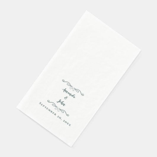 Elegante Emerald Green Formal Wedding Reception Serviette (Ecke)
