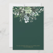 Elegante Emerald Green Foto Wedding Save The Date (Rückseite)
