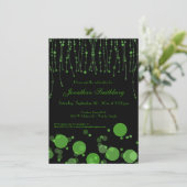 Elegante Emerald Green Geburtstagsparty Einladung (Stehend Vorderseite)