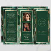 Elegante Emerald Green Gold Agate Broschüre (Vorne/Hinten)