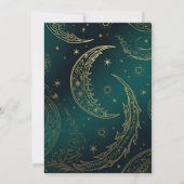 Elegante Emerald Green Gold Celestial Wedding Einladung (Rückseite)