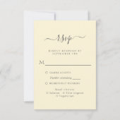 Elegante Emerald Green Gold Floral Wedding RSVP Karte (Rückseite)