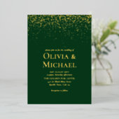 Elegante Emerald Green Gold Foil Wedding Folieneinladung (Stehend vorne)