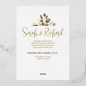 Elegante Emerald Green Gold Foil Wedding Folieneinladung (Rückseite)