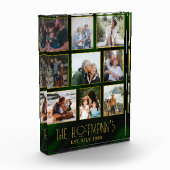 Elegante Emerald Green Gold Frame Foto Collage (Links)