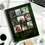 Elegante Emerald Green Gold Frame Foto Collage Planer<br><div class="desc">Eleganter,  smaragdgrüner Hintergrund mit goldenen Bilderrahmen und goldener Typografie. Herzlich willkommen für alle Familienmitglieder. Wenn Sie Fragen haben oder Hilfe beim Design benötigen,  schreiben Sie mir bitte. Ich würde Liebe haben,  dir zu helfen.</div>
