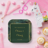 Elegante Emerald Green & Gold Glitzer Wedding Pappteller (Party)