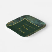 Elegante Emerald Green & Gold Glitzer Wedding Pappteller (Gewinkelt)