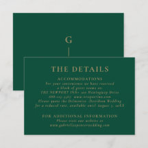 Elegante Emerald Green Gold Hochzeiten Details