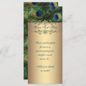 Elegante Emerald Green Gold Pfauenrackkarte Programm (Vorne/Hinten)