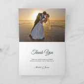 Elegante Emerald Green Gold Winter Holiday Wedding Dankeskarte (Innenseite)