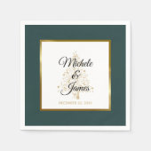 Elegante Emerald Green Gold Winter Holiday Wedding Serviette (Vorderseite)