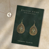 Elegante Emerald Green Jewelry Earring Display Visitenkarte