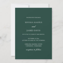Elegante Emerald Green Minimalistisch Wedding