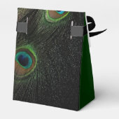 Elegante Emerald Green Peacock Wedding Geschenkschachtel (Rückseite)