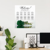 Elegante Emerald Green Rose 10 Table Seating Chart Poster (Heimbüro)