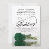 Elegante Emerald Green Rose Extravagant QR Code We Einladung (Vorderseite)