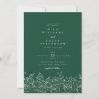 Elegante Emerald Green Rose Floral Wedding