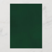 Elegante Emerald Green Rose Hochzeitdetails Begleitkarte (Rückseite)